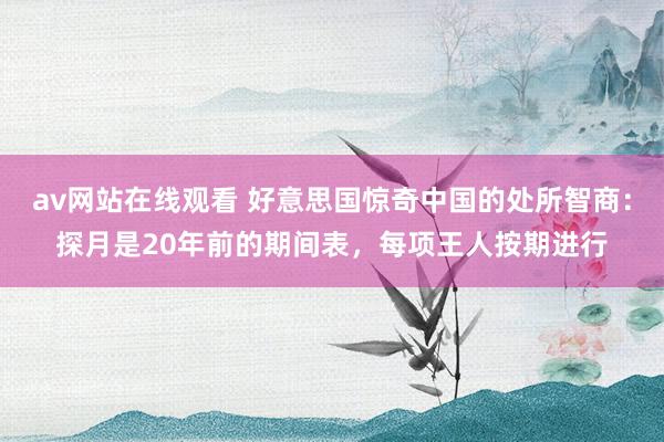 av网站在线观看 好意思国惊奇中国的处所智商：探月是20年前的期间表，每项王人按期进行