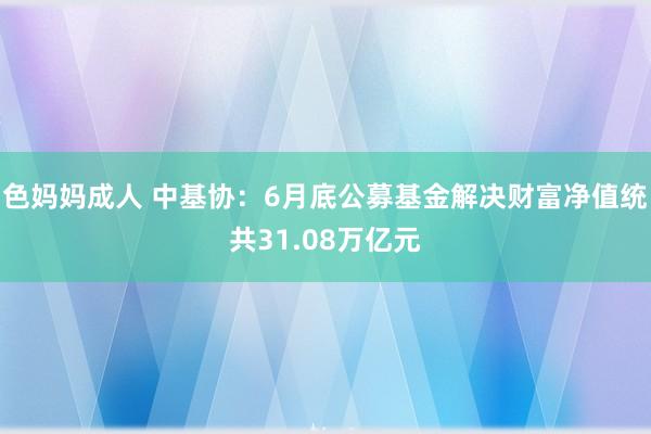 色妈妈成人 中基协：6月底公募基金解决财富净值统共31.08万亿元