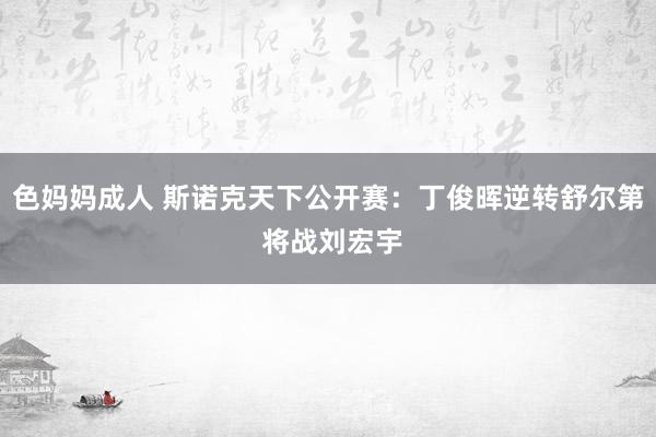 色妈妈成人 斯诺克天下公开赛：丁俊晖逆转舒尔第 将战刘宏宇