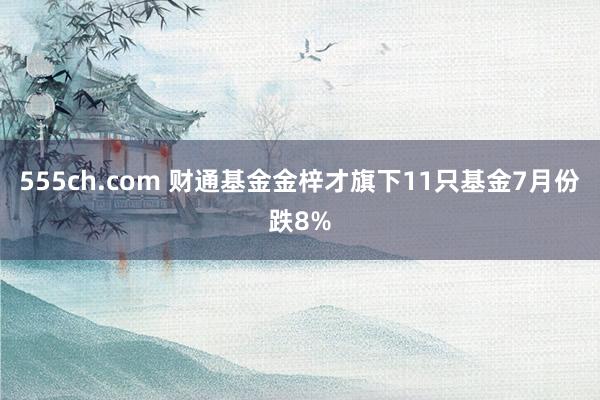 555ch.com 财通基金金梓才旗下11只基金7月份跌8%