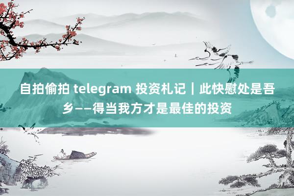 自拍偷拍 telegram 投资札记｜此快慰处是吾乡——得当我方才是最佳的投资