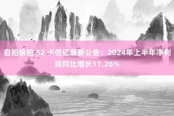 自拍偷拍 52 卡倍亿最新公告：2024年上半年净利润同比增长11.26%