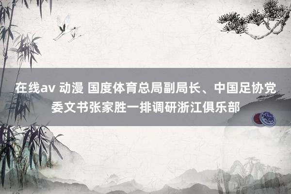 在线av 动漫 国度体育总局副局长、中国足协党委文书张家胜一排调研浙江俱乐部