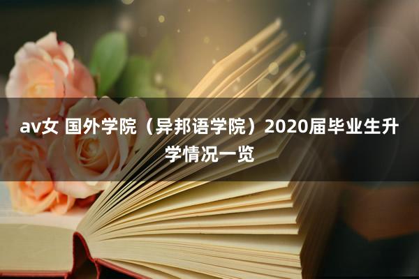 av女 国外学院（异邦语学院）2020届毕业生升学情况一览