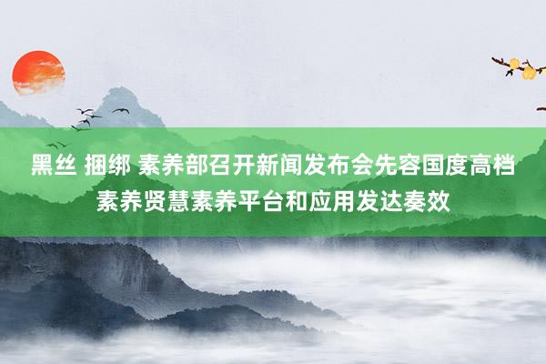 黑丝 捆绑 素养部召开新闻发布会先容国度高档素养贤慧素养平台和应用发达奏效