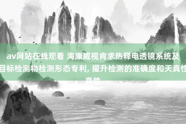 av网站在线观看 海康威视肯求热释电透镜系统及目标检测物检测形态专利, 擢升检测的准确度和天真性